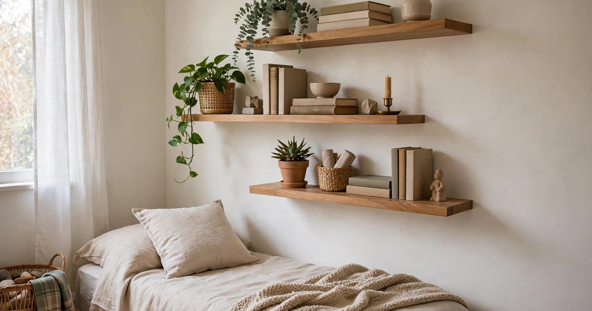 Floating shelves instead of a bookcase