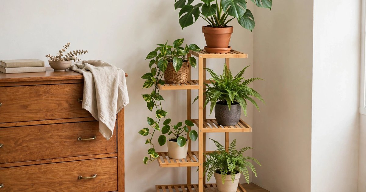 Use a plant stand to fill dead corners