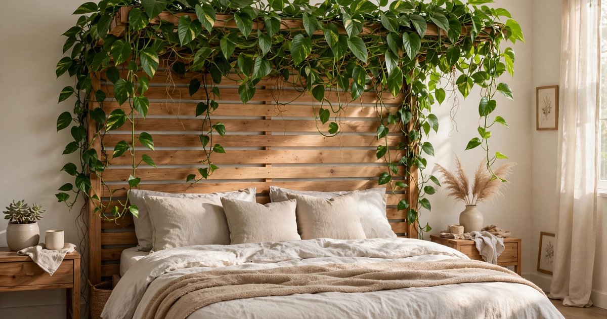 Trail vines along your headboard or bed frame