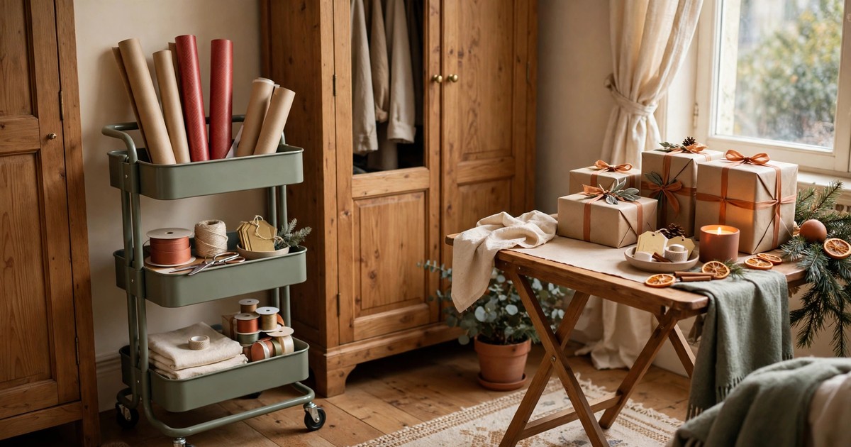 How to Set Up a Holiday Gift-Wrapping Station in a Small Apartment