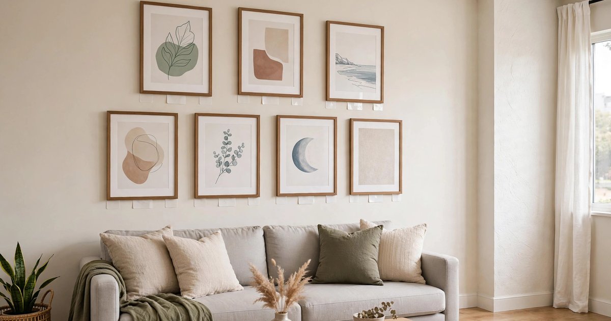 Picture-hanging strips (used correctly)