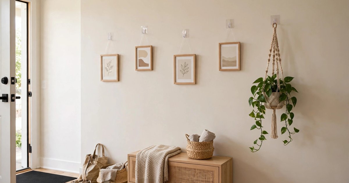 Removable adhesive hooks for lightweight art