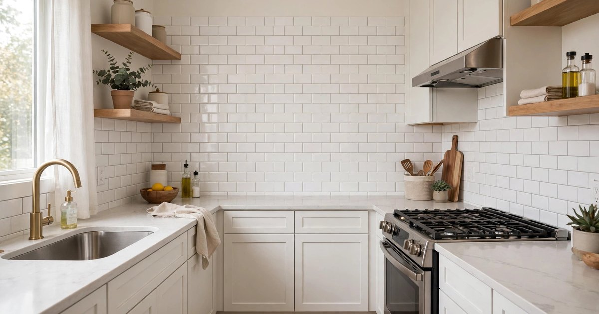 Peel-and-stick backsplash tiles