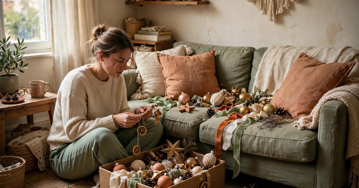 Sort through the decorations you already own in a small living room