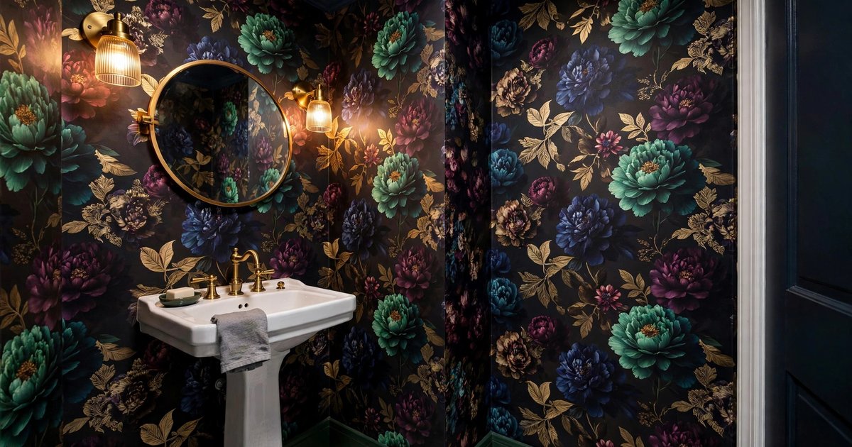 Bold pattern in a tiny space (powder room / closet)